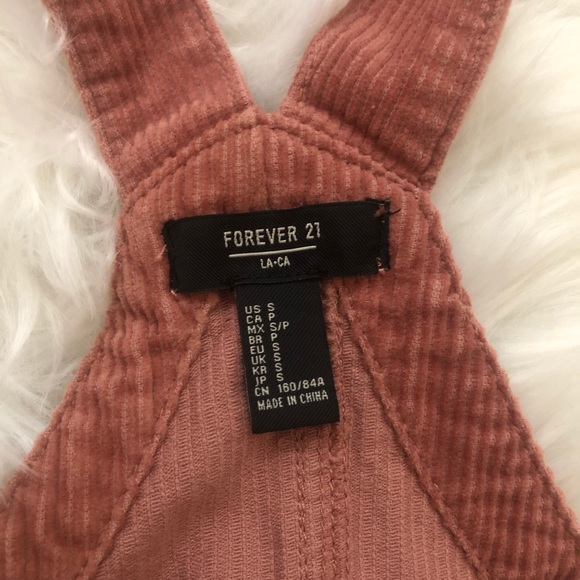 FOREVER21 CORDUROY OVERALL DRESS IN PINK - Picture 3 of 5